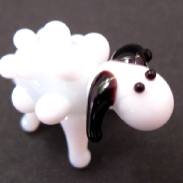 Small Glass Sheep Animal Figurines Miniature Mini Sheeps Little Glass Animals Murano Gift Blown Sculpture Art Collectible Artglass Lampwork