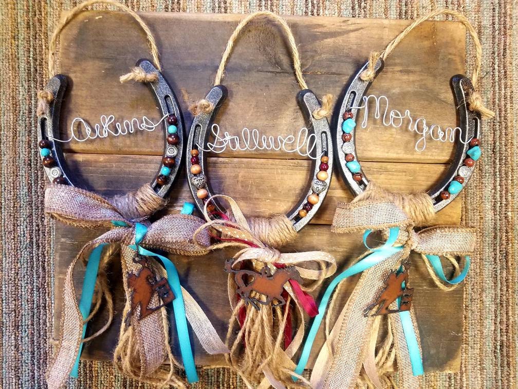 Horseshoe Decor Decorated Horseshoe Trophy Awards Cowgirl Etsy