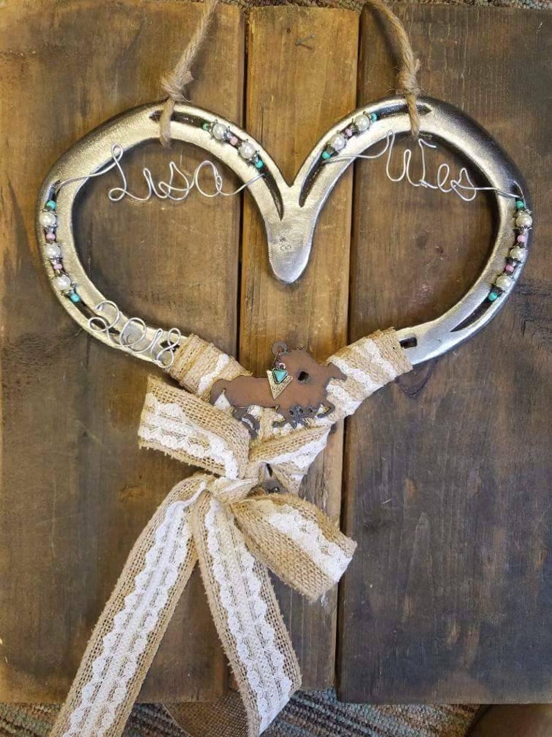 Wedding Horseshoe Horse Gift Horseshoe Decor Decorated Etsy