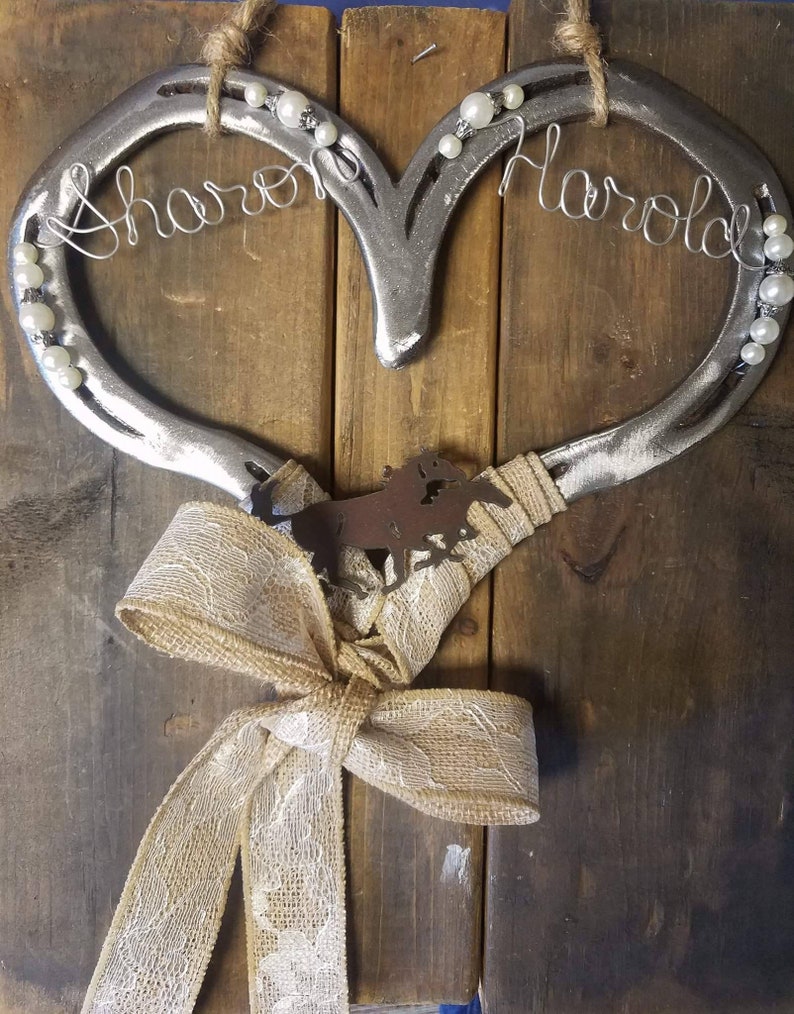 Wedding Horseshoe Horse Gift Horseshoe Decor Decorated Etsy