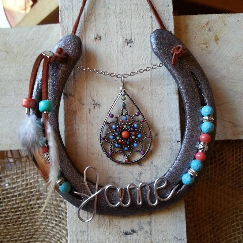 Decorated Horseshoe Personalized Gift Equestrian Gift Etsy