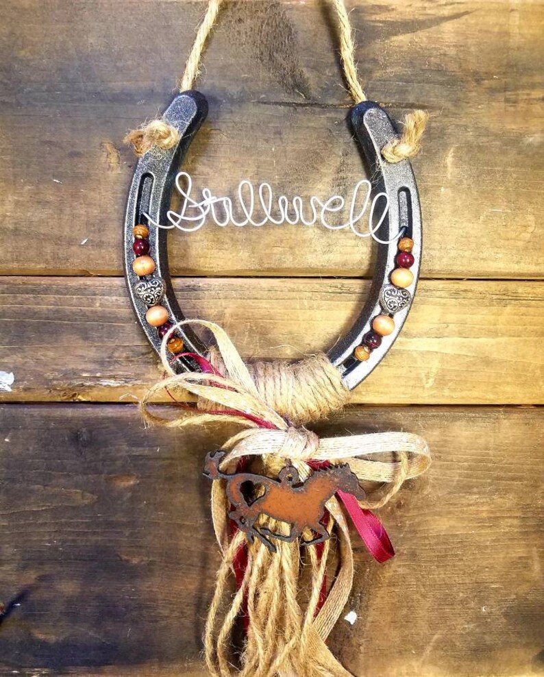 Horseshoe Decor Decorated Horseshoe Trophy Awards Cowgirl Etsy