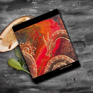 Journal &#39;Spirit Dragon III&#39;: 8 x 10 Blank Lined Notebook Created from Canvas