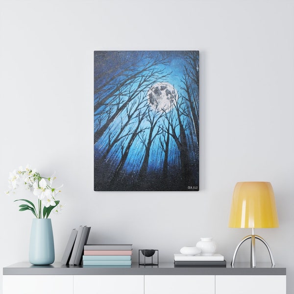 Full Moon and Trees - Canvas Gallery Wraps