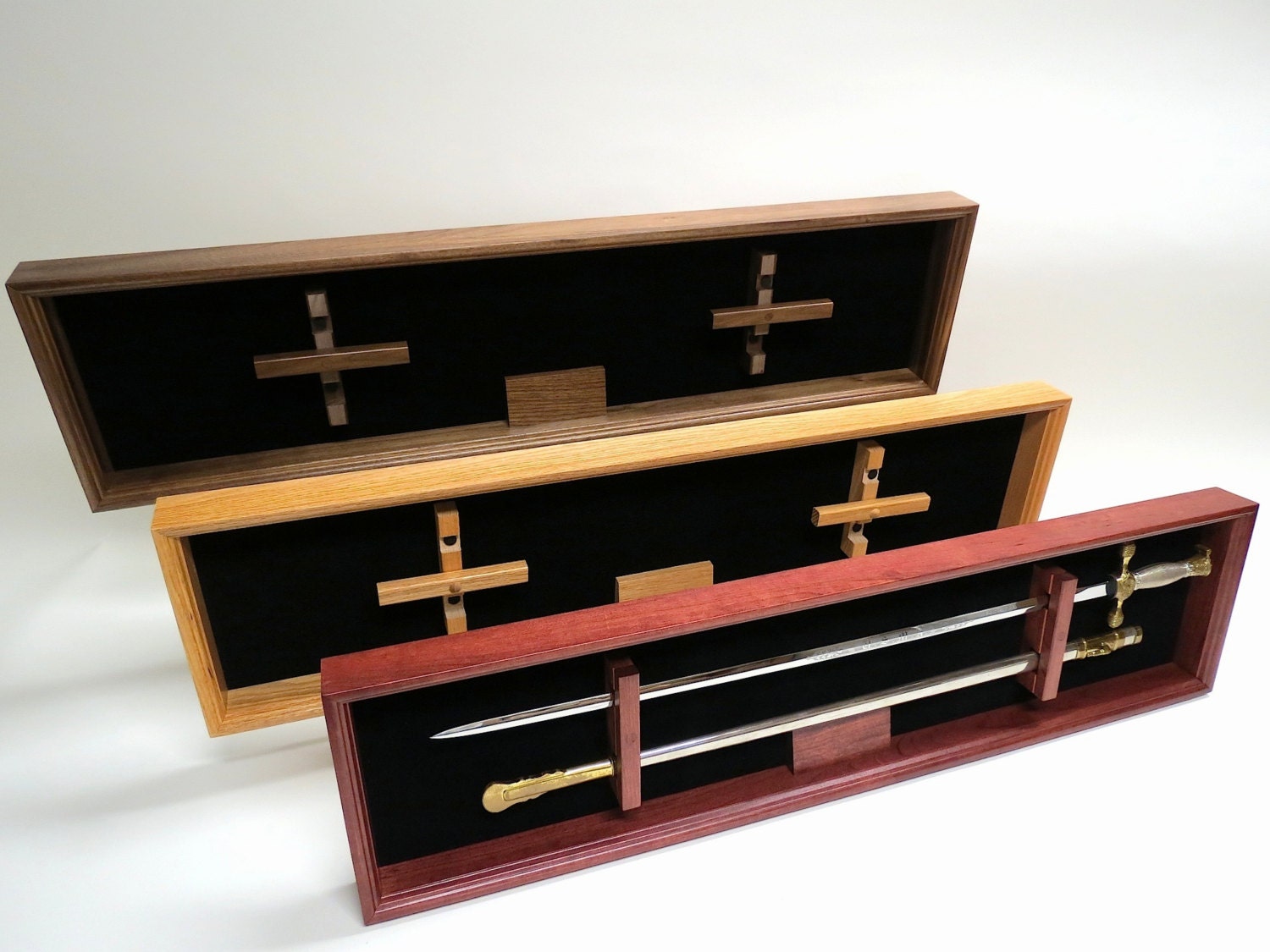 Military Saber / Sword Display Cadet Oak, Cherry or Walnut Wood Etsy