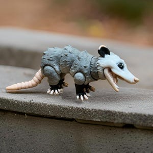 Articulated 3D Printed Opossum Fidget Toy: Eco-Friendly PLA