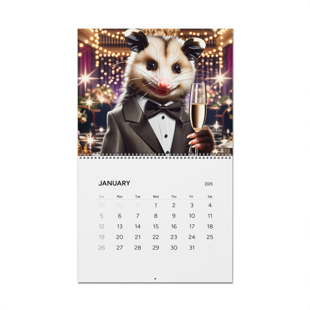 BACK IN STOCK! 2025 Opossum Wall Calendar Possum Calendar opossum