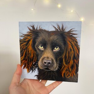 Mini Custom Painted Pet Portrait - 6x6" Wood Panel