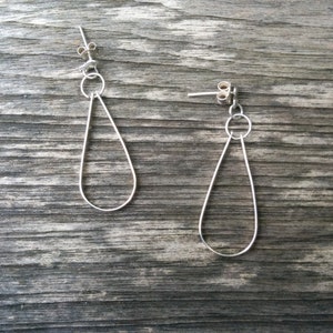 Silver Teardrop Earrings - Sterling Silver - Dangle Earrings - Modern Silver
