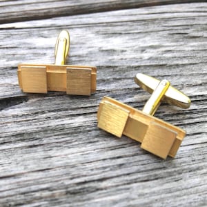 Vintage Cufflinks - Rectangle and  Square - Goldtone