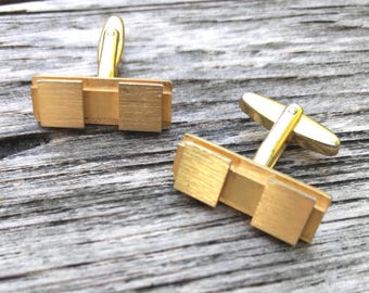 Vintage Cufflinks - Rectangle and  Square - Goldtone