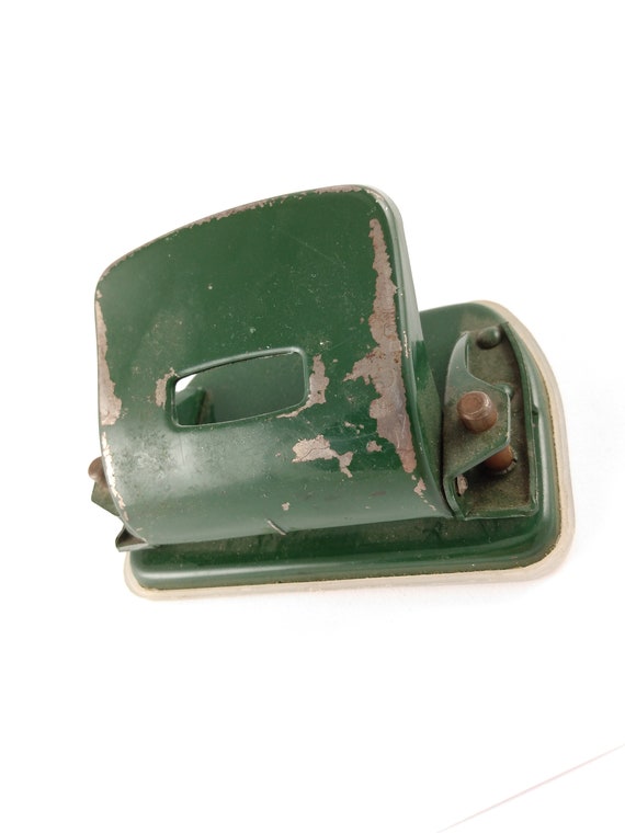 Vintage Metal Perforator, Paper Puncher, Black Office Hole Puncher