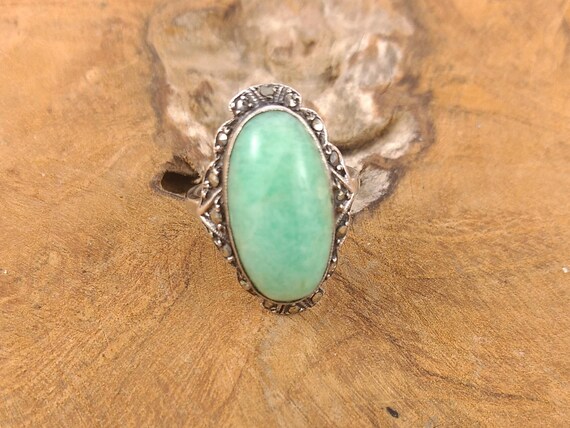 Bague Vintage Style Victorien En Marcassite Et Cuivre Argenté - Taille 50 - Occasion