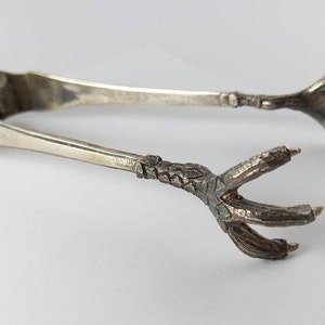 Antique Silver Tong - Bird Claw - Animal Tableware - Stand Out , Table Decoration - Holiday Gift