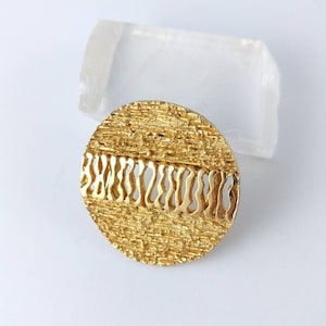 Brutalist Scarfclip - Modern - Abstract - Goldtone - Vintage Jewelry