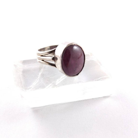 Sterling Silver Ruby Ring - Natural Raw - Modern … - image 1