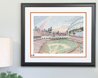 Houston Astros Minute Maid Park Word Art Print - Handwritten with every Astro in History - 16" x 20" - Astros Wall Décor