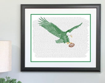 Philadelphia Eagles All Time Roster Word Art Print - 16"x20" - FREE Shipping - Eagles Poster - Eagles Decor