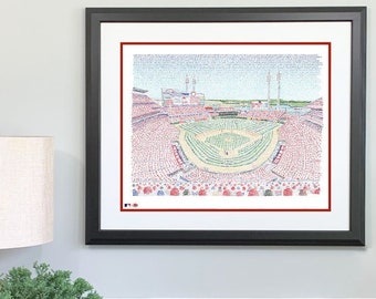 Great American Ballpark Word Art - 16x20 - Handwritten every player in history - Reds Poster – Cincinnati Reds Gifts & Decor