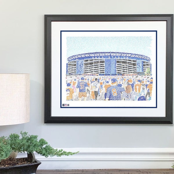 New York Mets Shea Stadium Word Art - Handwritten with every Met to play there - 16x20 - New York Mets Gifts & Decor