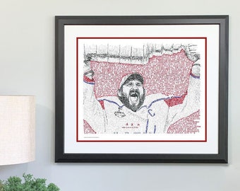 2018 Washington Capitals Champs Word Art Print - 16x20 - Handwritten with the scores of every Caps game in 2017-18 - Ovechkin Art