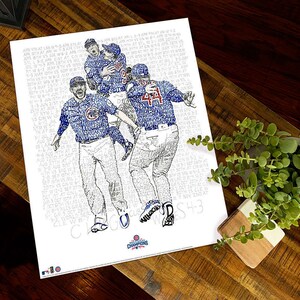 2016 Chicago Cubs World Series Word Art Print - FREE Shipping - 16"x20" - Chicago Cubs Poster - Wrigley Field - Cubs Gift Unframed