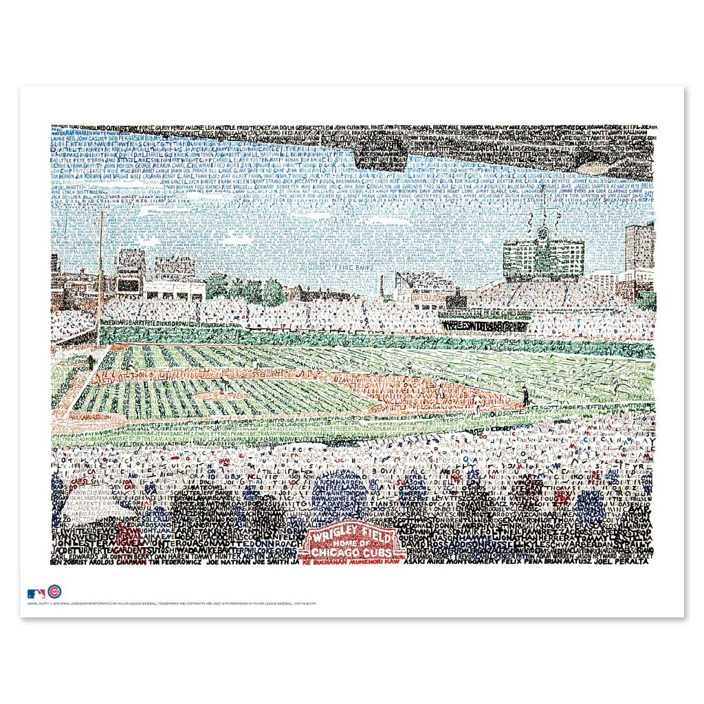 2016 Chicago Cubs Word Art Poster | Chicago Cubs Gifts & Decor 16x20 Standard Size Print