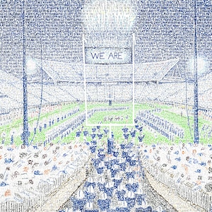 Penn State Beaver Stadium Word Art - Handwritten with every win since 1960 - Penn State Nittany Lions - PSU Gifts & Decor