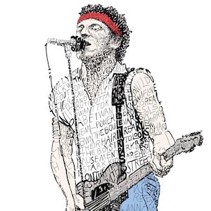 Bruce Springsteen Word Art - FREE Shipping - 16&quot;x20&quot; - Springsteen Poster - Springsteen Art - Springsteen Lyrics - Born To Run