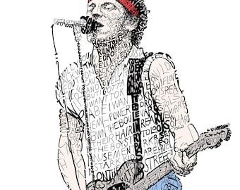 Bruce Springsteen Word Art - FREE Shipping - 16"x20" - Springsteen Poster - Springsteen Art - Springsteen Lyrics - Born To Run