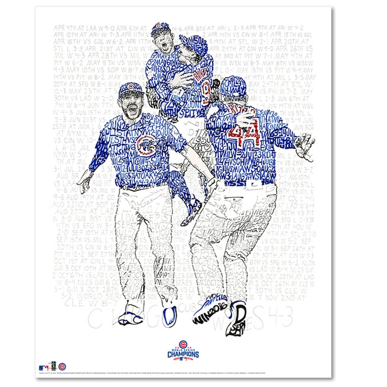 2016 Chicago Cubs World Series Word Art Print - FREE Shipping - 16"x20" - Chicago Cubs Poster - Wrigley Field - Cubs Gift image 3