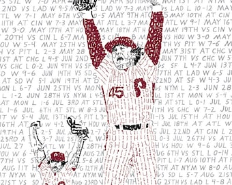 Philadelphia Phillies 1980 World Series Word Art - 16"x20" - Phillies Art - Philadelphia Art Print- Phillies Gift - Phillies Baseball