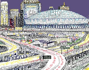 New Orleans Skyline Word Art Print - 16"x20" - FREE Shipping - New Orleans Gift - New Orleans Poster - New Orleans Art - New Orleans Decor