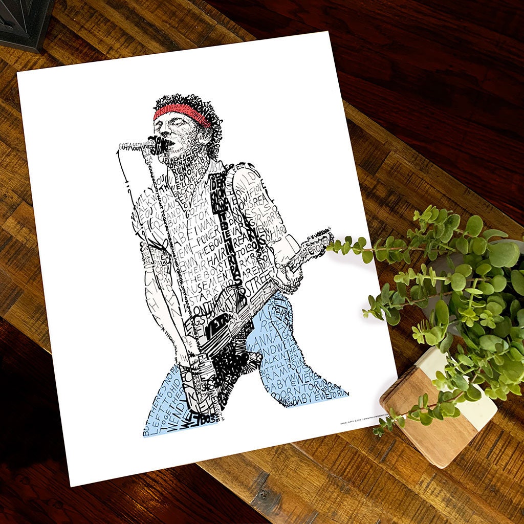 Bruce Springsteen Word Art - FREE Shipping - 16