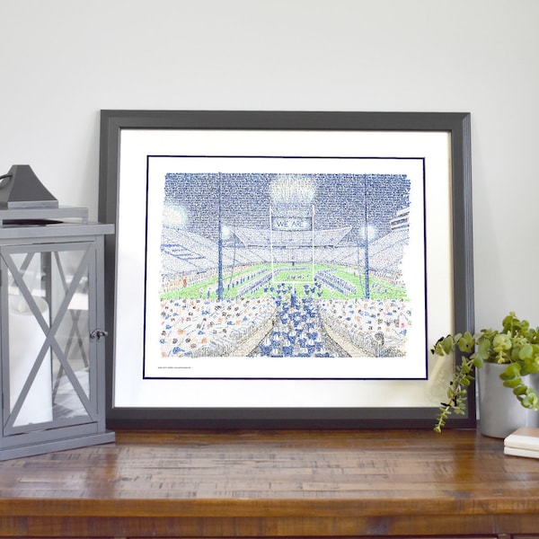Penn State Beaver Stadium Word Art - Handwritten with every win since 1960 - Penn State Nittany Lions - PSU Gifts & Decor
