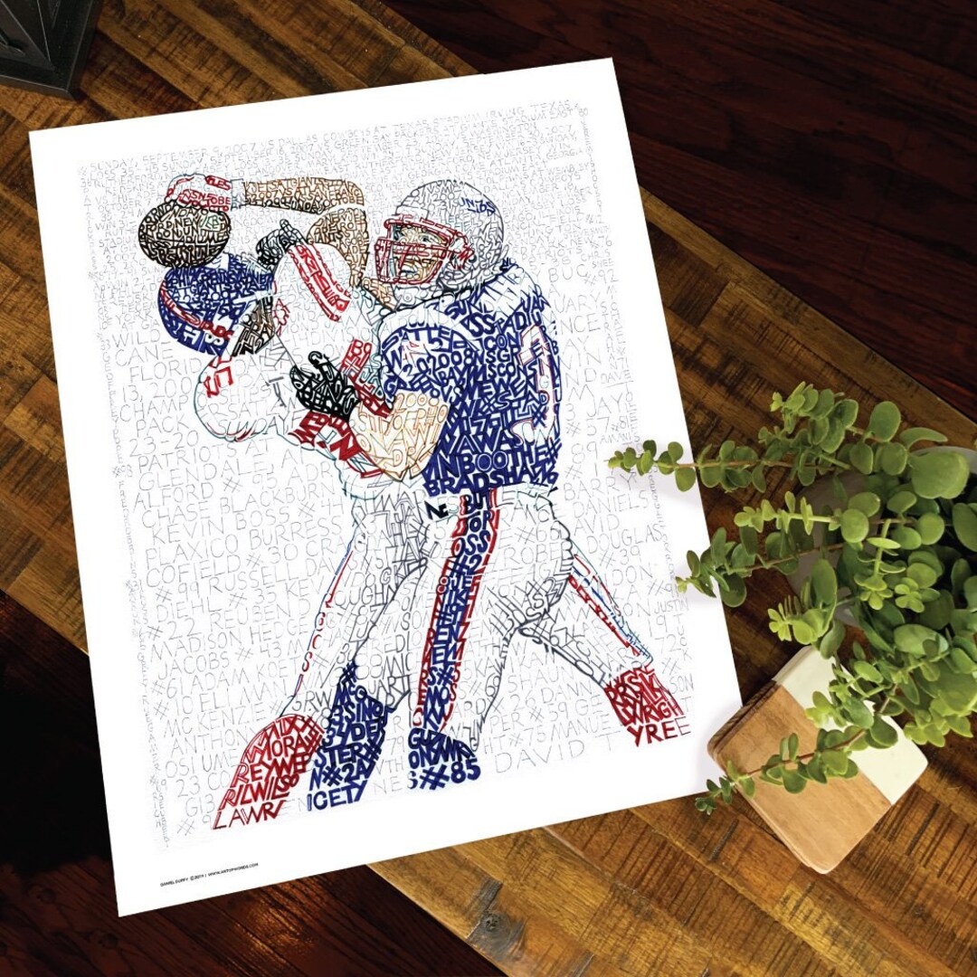 2007 New York Giants Championship Handwritten With the Scores and