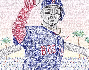 2018 Boston Red Sox World Series Poster - Boston Art - Mookie Betts Word Art - Red Sox Decor - Gifts For Him - Man Cave - Red Sox Gifts