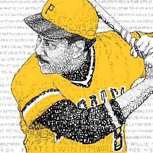 Pittsburgh Pirates 1979 World Series Word Art - Spedizione GRATUITA - 16&quot;x20&quot; - Willie Stargell - Arte dei pirati - Arte del baseball - Arte di Pittsburgh