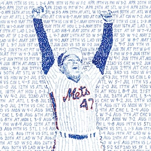 New York Mets 1986 World Series Word Art - Free Shipping - 16&quot;x20&quot; - Baseball Art - Mets Decor - NY Mets Gifts