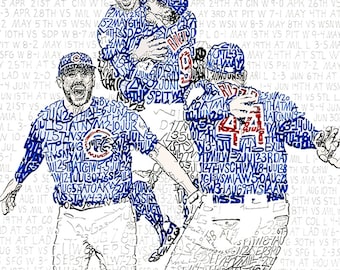 2016 Chicago Cubs World Series Word Art Print - FREE Shipping - 16"x20" - Chicago Cubs Poster - Wrigley Field - Cubs Gift