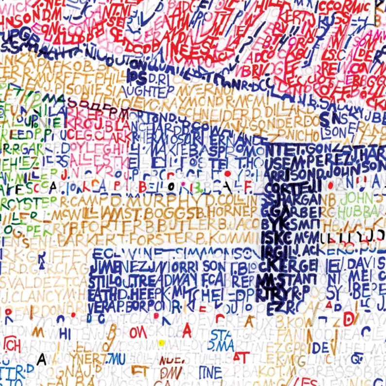 Atlanta Braves Truist Park Word Art - 16"x20" - Handwritten with the names of Every Brave Ever – Atlanta Gifts & Decor - Free Shipping image 4