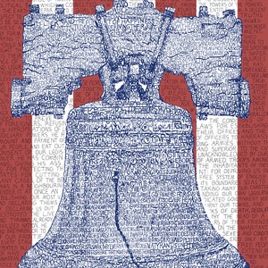 Liberty Bell Word Art - Declaration of Independence - FREE Shipping - 16"x20" - American History - 4th of July - Classroom Posters