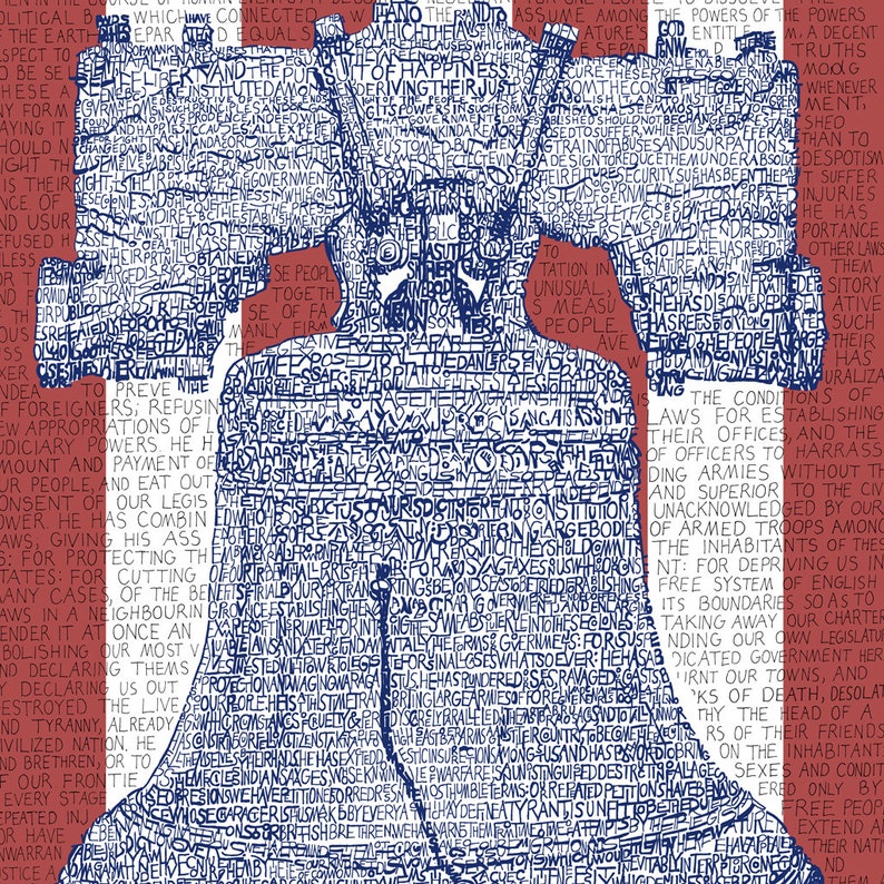 Liberty Bell Word Art Declaration of Independence FREE Etsy