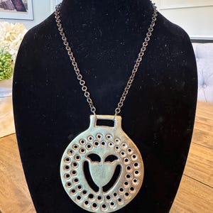 Vintage Horse Brass Medallion Necklace--Bloom