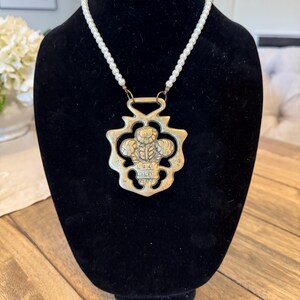 Vintage Horse Brass Medallion Necklace--Honor