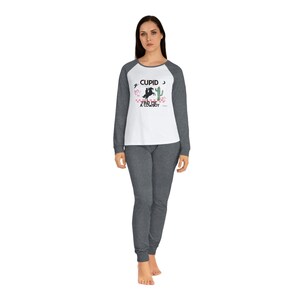 Cupid Find Me A Cowboy Women&#39;s Pajama Set, Cupid Find Me A Cowboy Shirt, Pajamas, Valentine&#39;s Shirt, Retro Shirt, Trendy Shirt