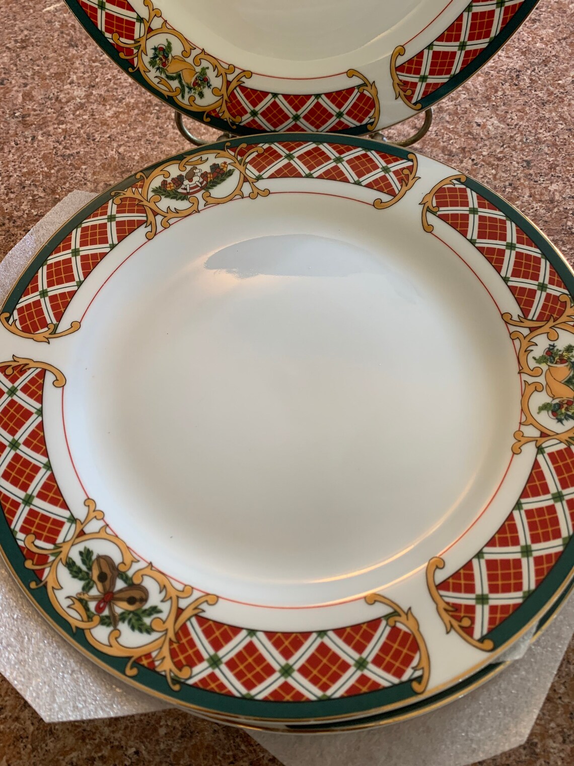 6 Gibson Christmas China pattern plates Etsy