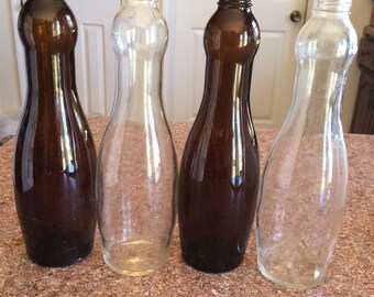 Vintage bowling ball pin Glass beer bottles