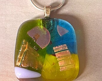 Colorful dichroic glass pendant