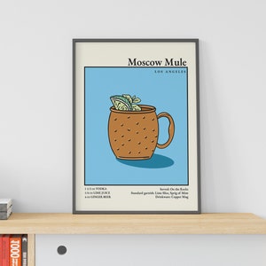 Moscow Mule Print - Cocktail Poster SVG - Drink Wall Decor Poster - Wall Art Printable - Bar Cart Art